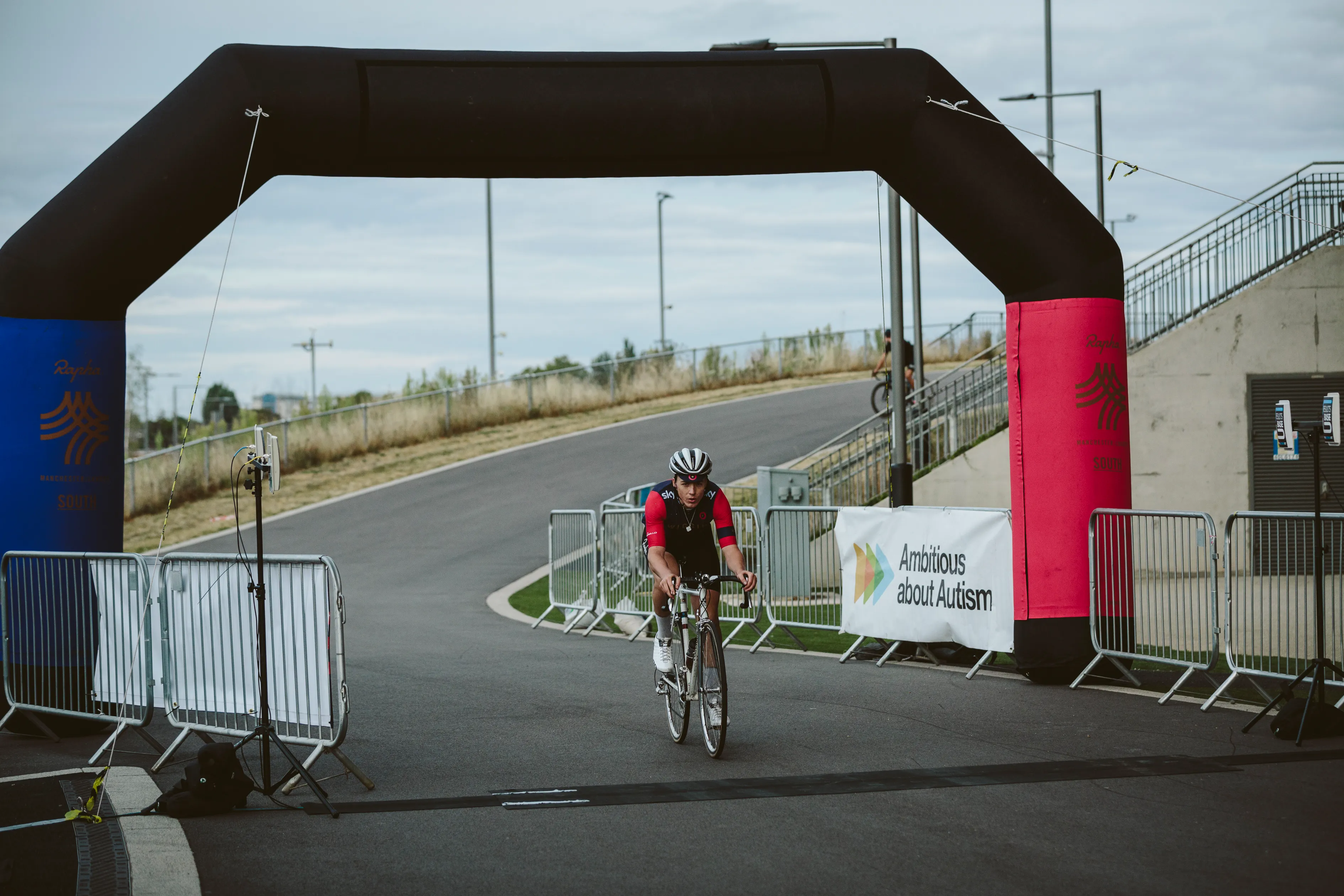 Crossing the finish line at Rapha Manchester to London 2016 