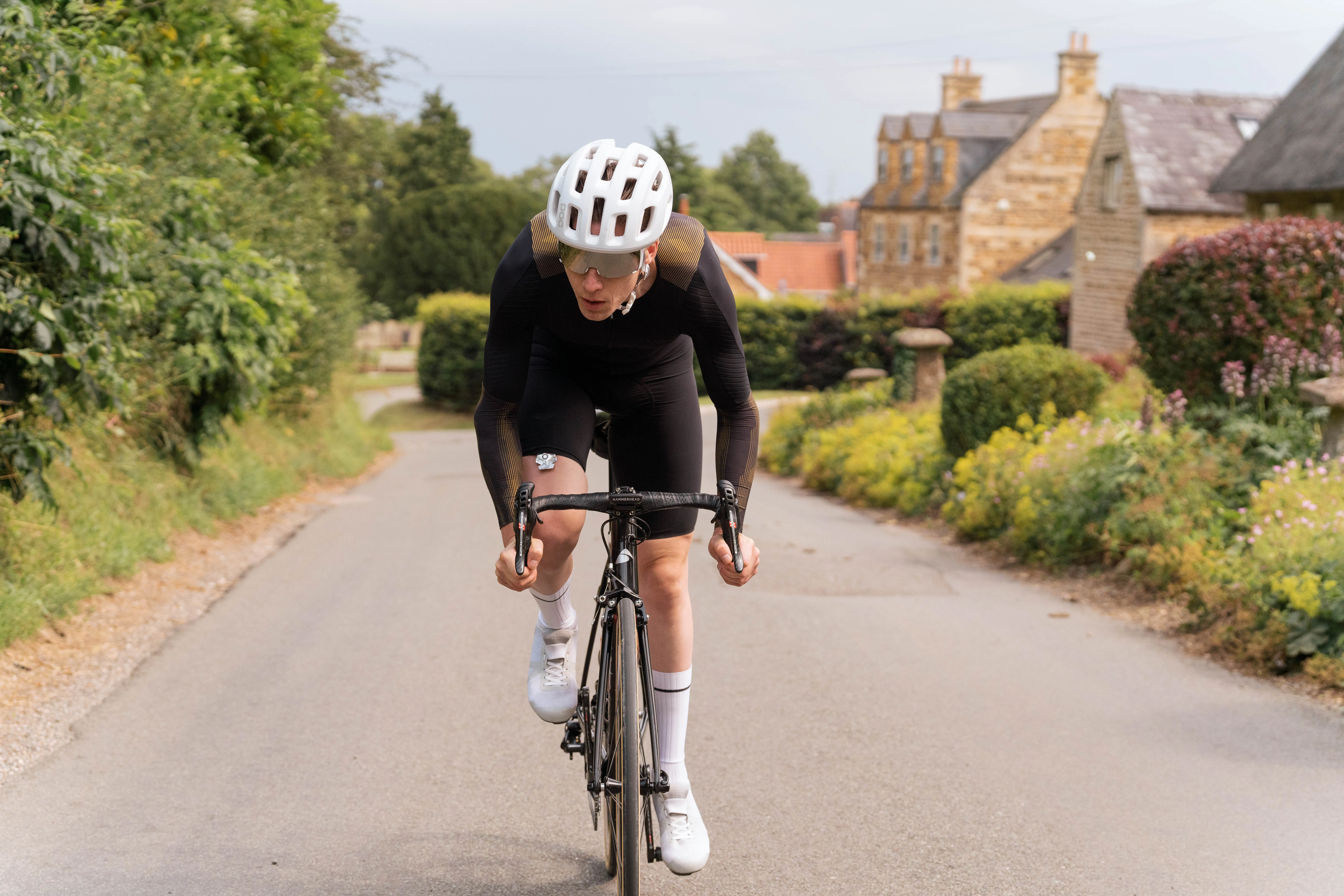 road cyclist racing a time trial 