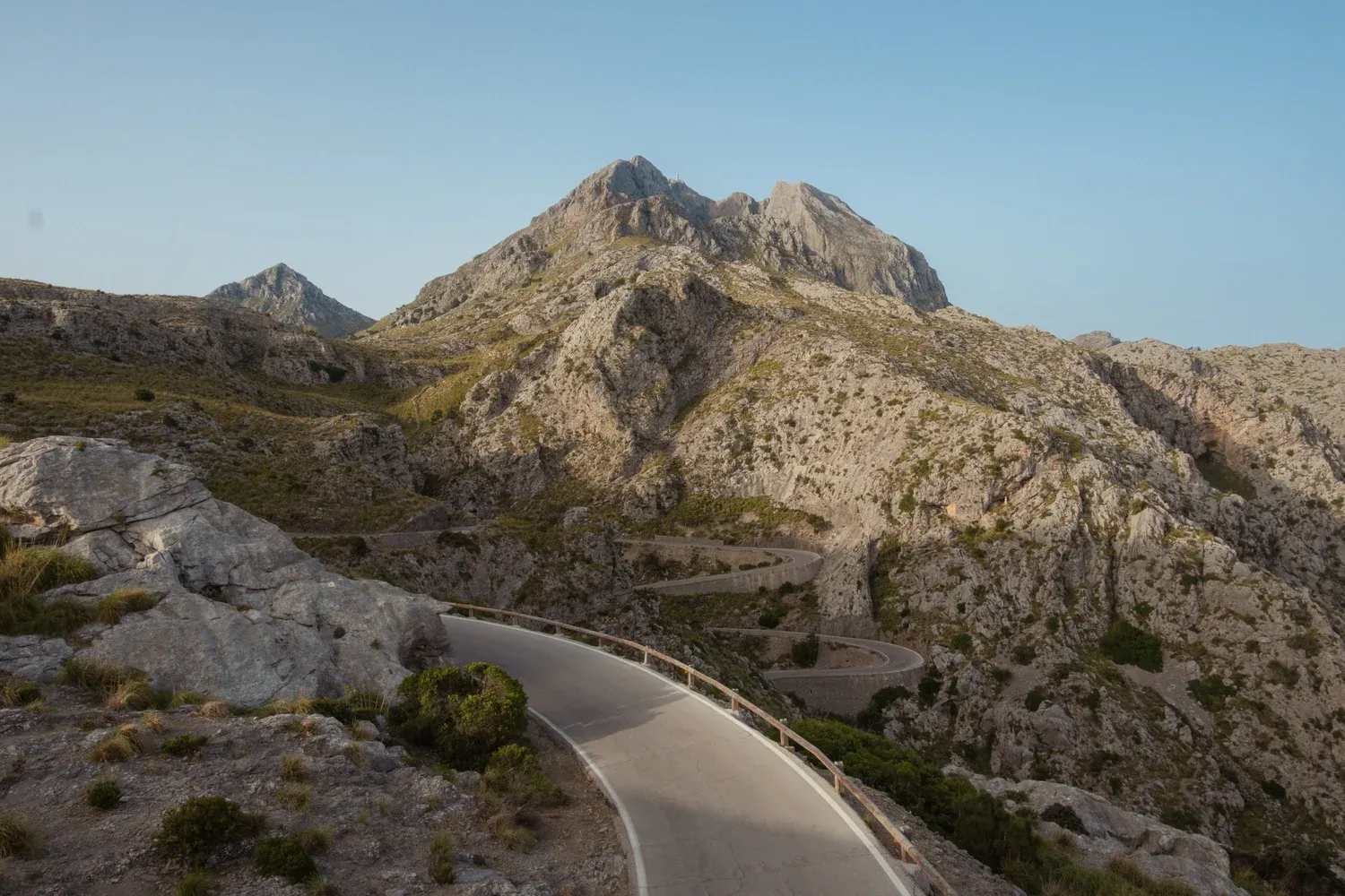 Sa Calobra mountain road in Mallorca, iconic cycling climb with dramatic switchbacks