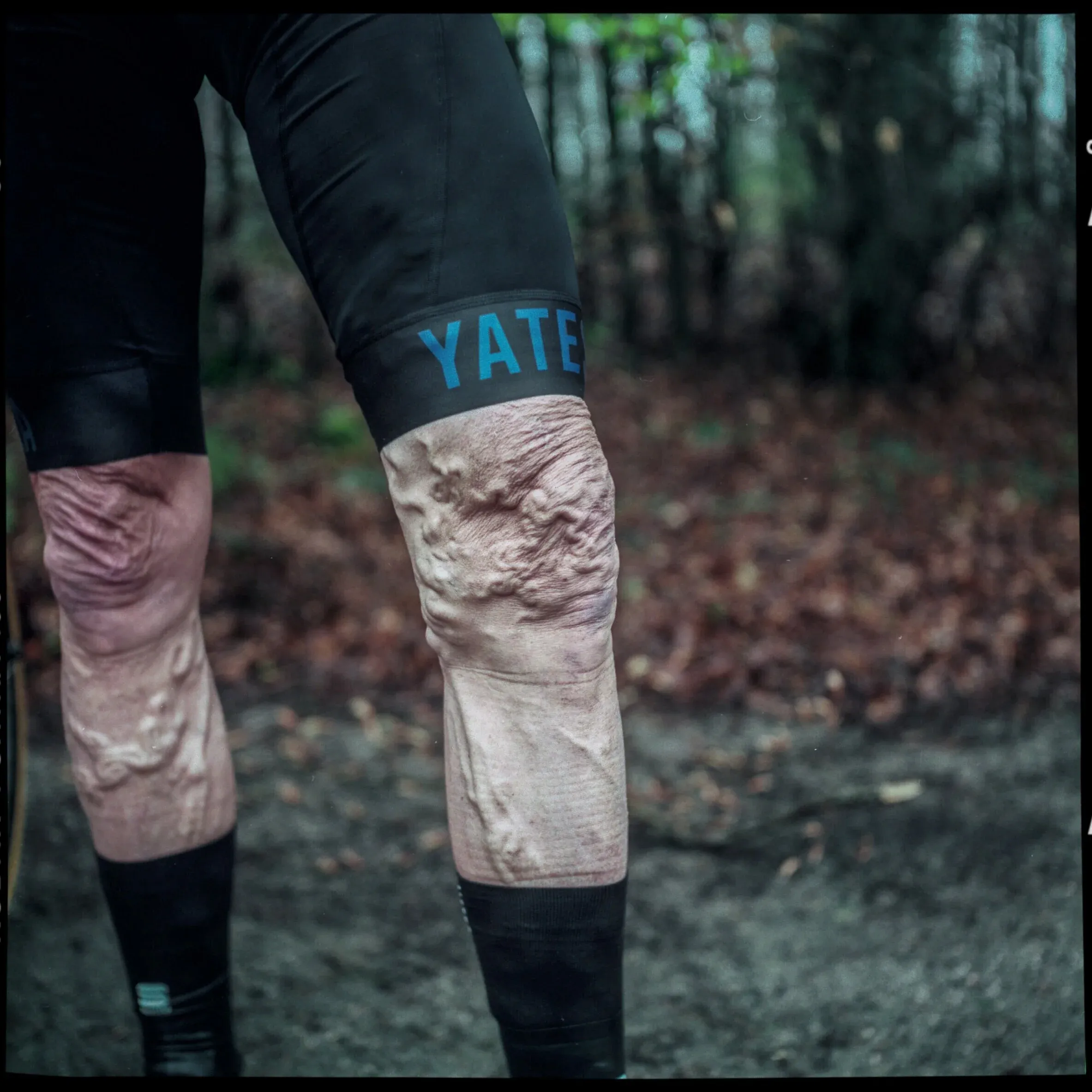 Sean's famous legs. Built by a lifetime of riding on the front.